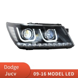 Upgrade to LED Headlights with Angel Eye Lenses for 2009-2016 Dodge Journey | Plug-and-Play | Pair