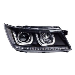 Upgrade to LED Headlights with Angel Eye Lenses for 2009-2016 Dodge Journey | Plug-and-Play | Pair