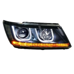 Upgrade to LED Headlights with Angel Eye Lenses for 2009-2016 Dodge Journey | Plug-and-Play | Pair