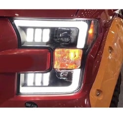 Upgrade Your F150 Pickup Headlights to LED Daytime Running Lights with Xenon High Beams | 2015-2017 Models | Pair