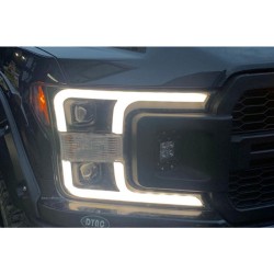 Upgrade Your F150 Raptor Headlights to Full LED Daytime Running Lights | 2018-2020 Models | Plug-and-Play | Pair