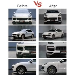 Porsche Cayenne 2015-2017 SportDesign Front Bumper Kit - Upgrade to 2023 Style with Premium Components [ Free Shipping ]