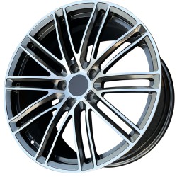 Aluminum Alloy Forged Wheels for Porsche 718, 911, Taycan, Panamera, Cayenne | Gloss Black and Gunmetal Grey Face | 19-21 Inch