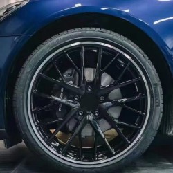 Aluminum Forged Wheels for Porsche 718, 911, Taycan, Panamera, Cayenne | Gloss Black Rim, Grey Finish | 19-21 Inch