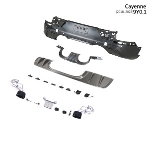 Porsche Cayenne Coupe 2019-2023 Turbo GT Style Exhaust Rear Bumper Kit - ToSaver.com [ Free Shipping ]