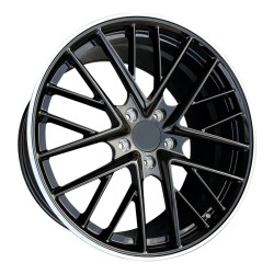 Aluminum Forged Wheels for Porsche 718, 911, Taycan, Panamera, Cayenne | Gloss Black Rim, Grey Finish | 19-21 Inch