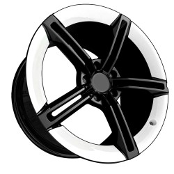 Aluminum Alloy Forged Wheels for Porsche 718, 911, Taycan, Panamera, Cayenne | White Rim with Black Spokes | 20-21 Inch
