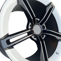 Aluminum Alloy Forged Wheels for Porsche 718, 911, Taycan, Panamera, Cayenne | White Rim with Black Spokes | 20-21 Inch