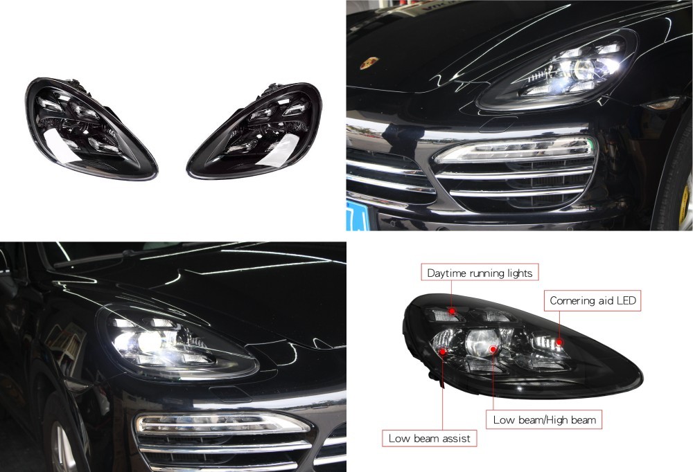 Illuminate the Road Ahead: Tosaver's Smoked LED Matrix Headlights Upgrade for Porsche Cayenne 2011-2014 (958.1) to 2022